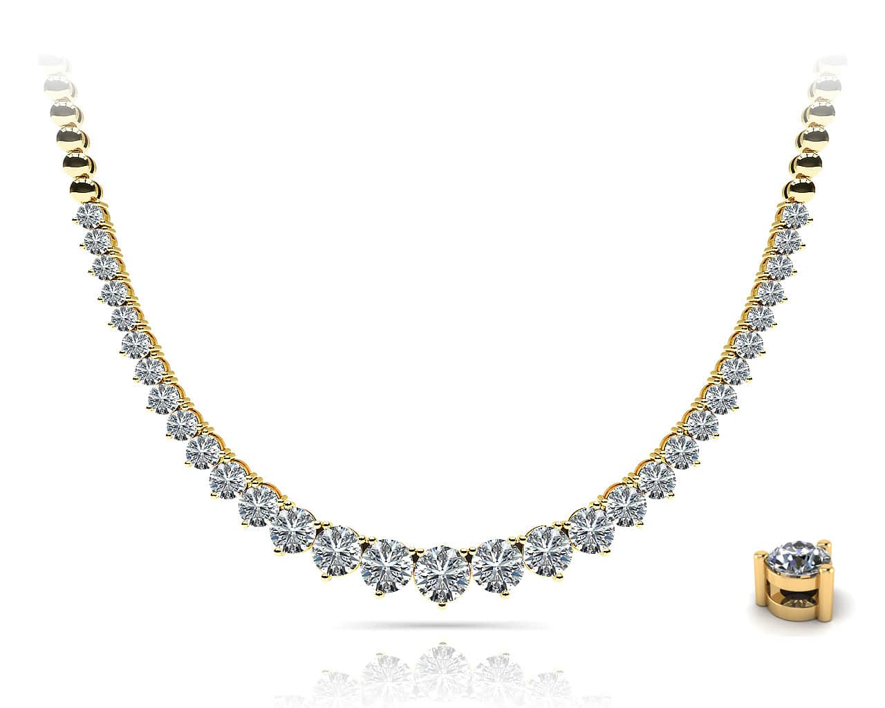 Graduated Shiny Link Lab-Grown Diamond Necklace with 2.00 ct.(finished) - Image 5