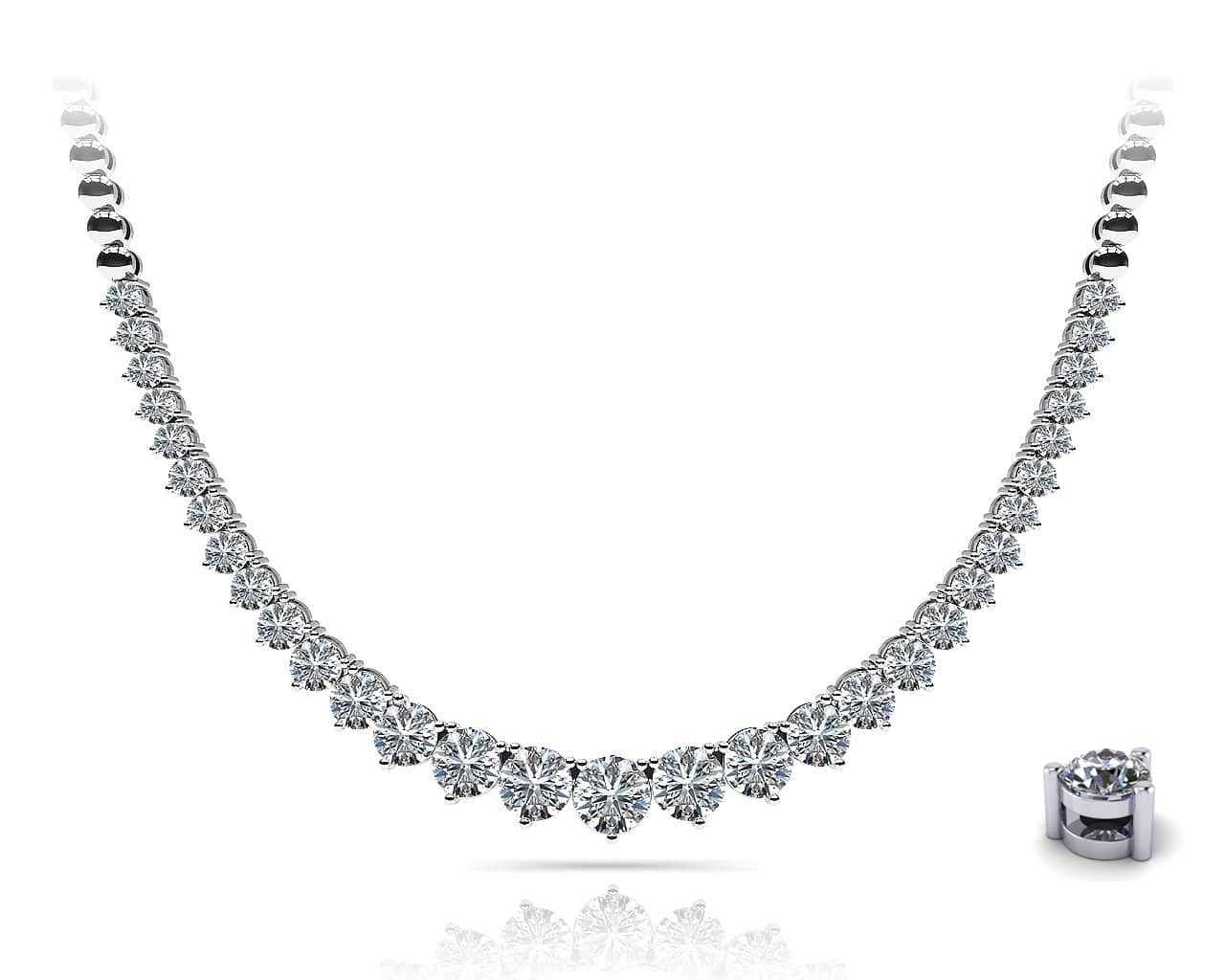 Graduated Shiny Link Lab-Grown Diamond Necklace with 6.05 ct.(finished) - Image 4