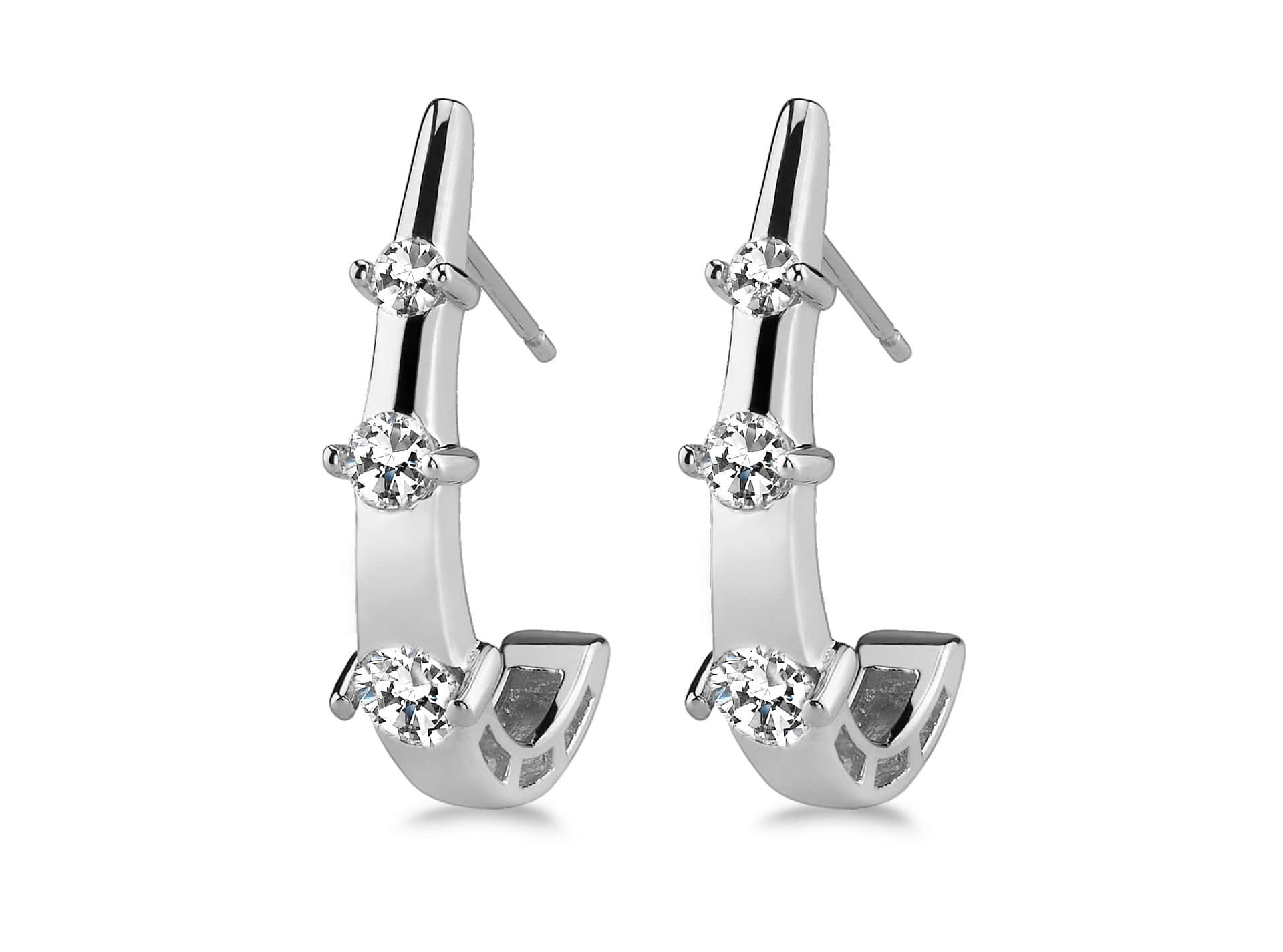 Half Scoop Lab-Grown Diamond  Earrings with 0.76 ct.(finished) 2.5mm, 3.1mm, 3.7mm