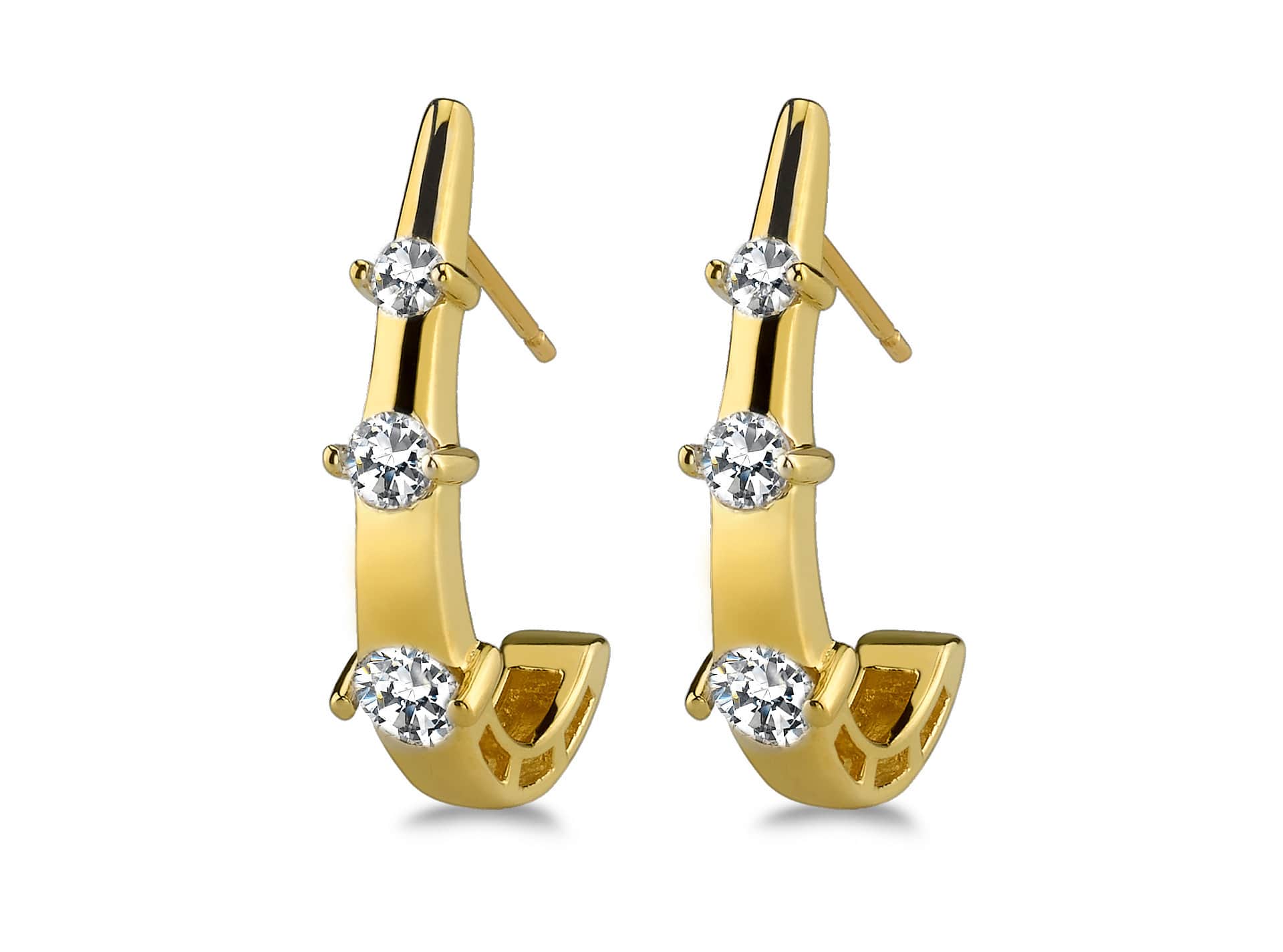 Half Scoop Lab-Grown Diamond  Earrings with 1.00 ct.(finished) 2.7mm, 3.4mm, 4.2mm - Image 2
