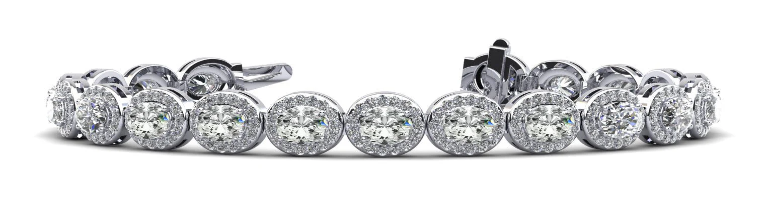 Halo Dreams Diamond Bracelet with 7.40 ct.(finished) 4x3mm, 1.2mm