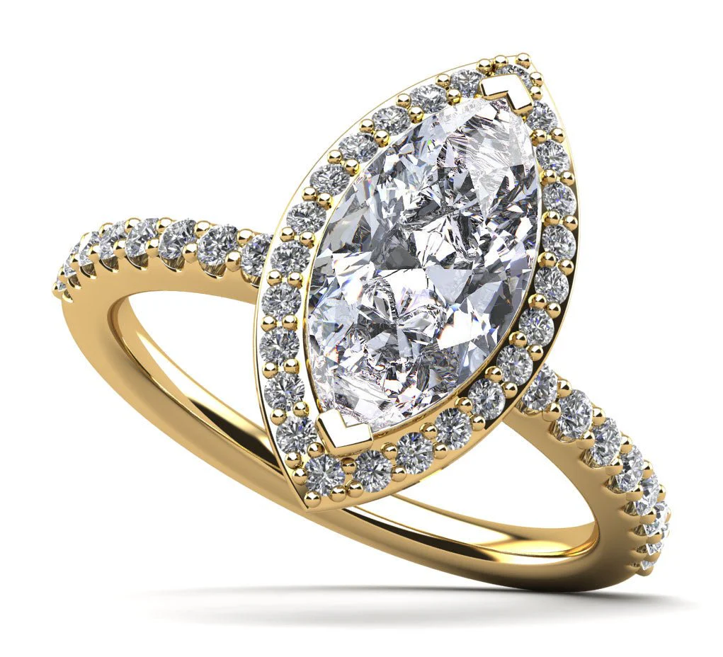 Halo Marquise Lab-Grown Diamond Engagement Ring with 1.43 ct. (1.00 ct. center diamond) - Image 2