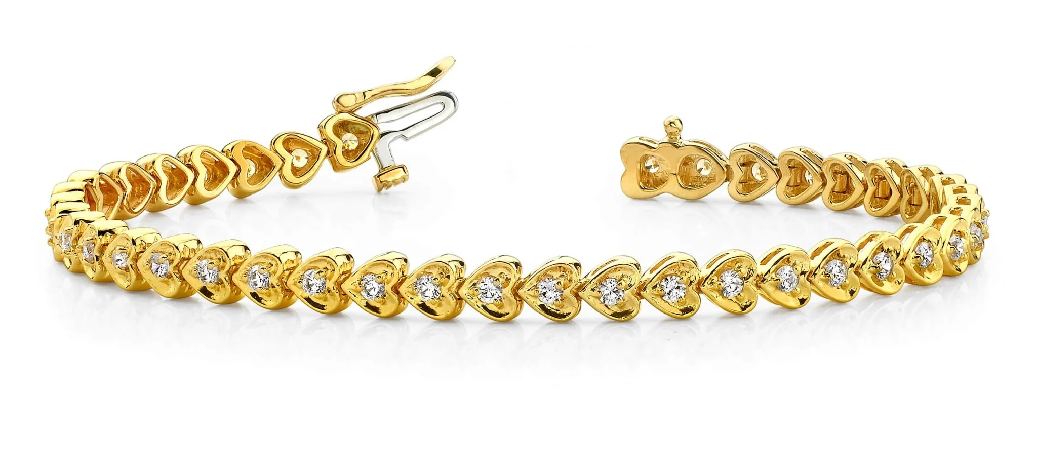 Heart Link Lab-Grown Diamond Bracelet with 1.40 ct.(finished) 2.0mm - Image 3
