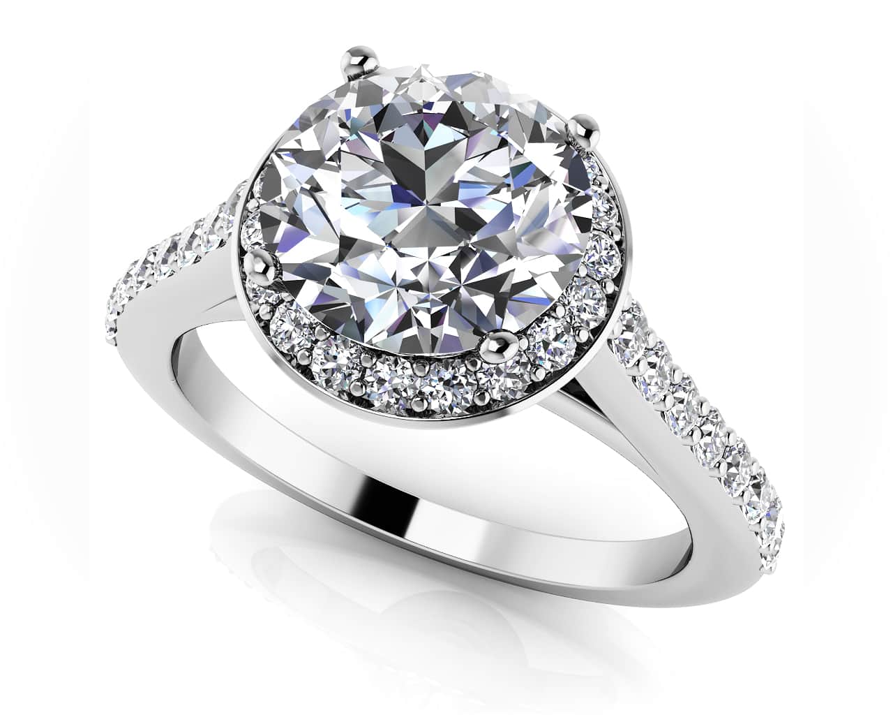 Heavenly Halo Diamond Engagement Ring with 1.96 ct. (1.50 ct. center diamond)