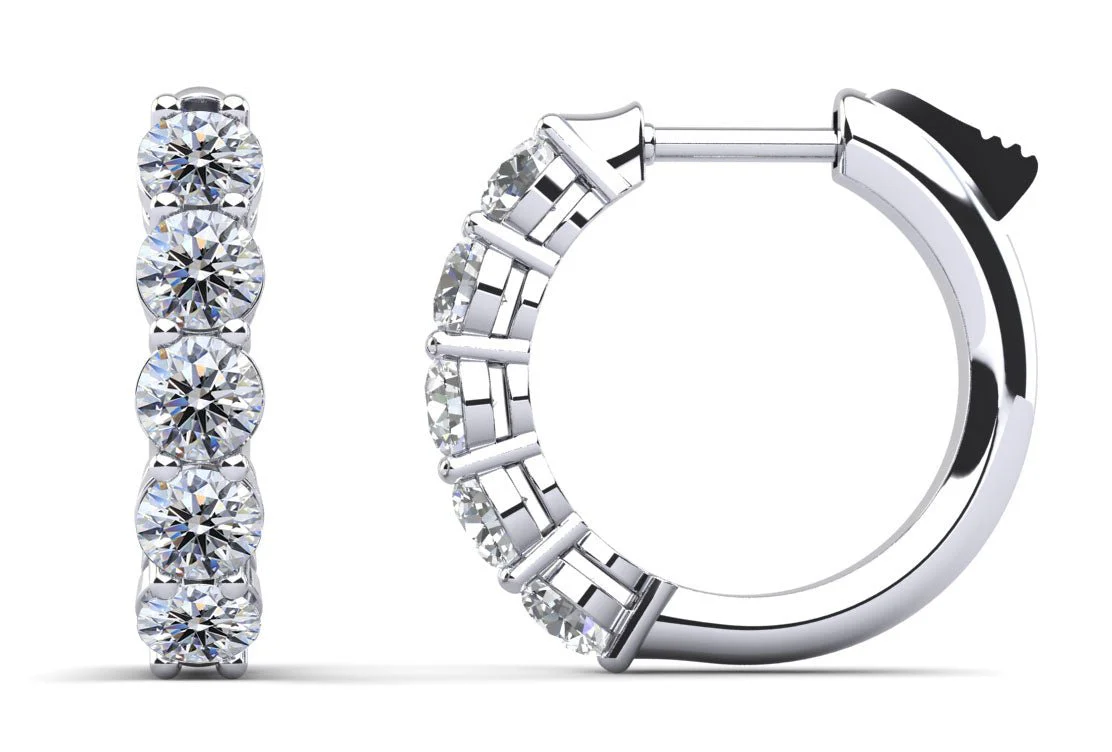 Hypnotic Lab-Grown Diamond Hoop Earrings with 1.90 ct.(finished) 3.7mm