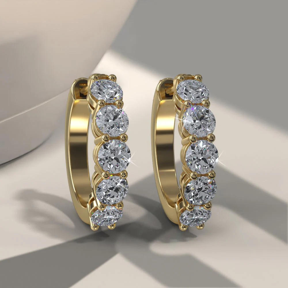 Hypnotic Lab-Grown Diamond Hoop Earrings with 1.90 ct.(finished) 3.7mm - Image 4