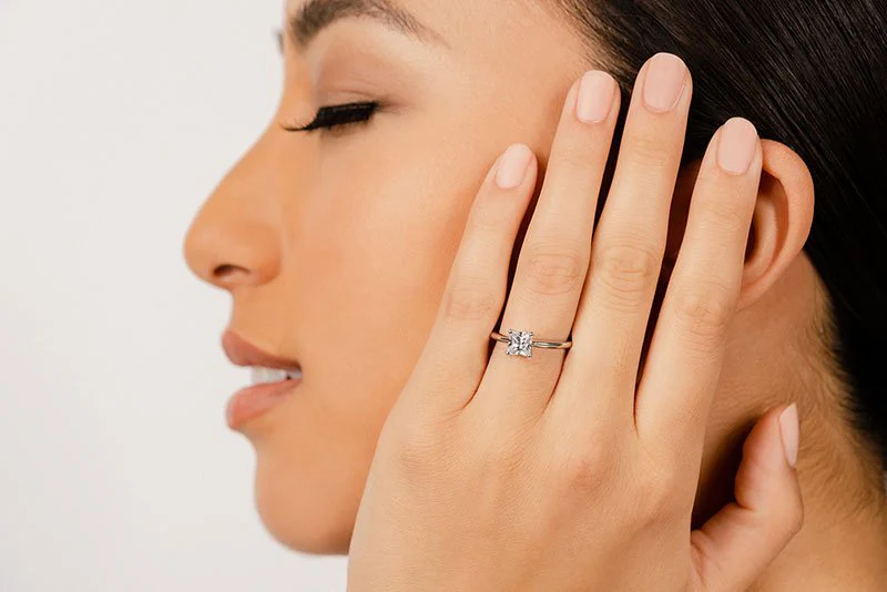 Infinite Love Princess Cut Diamond Solitaire Diamond Engagement Ring with 1.50 ct.(finished) 6.5mm - Image 4