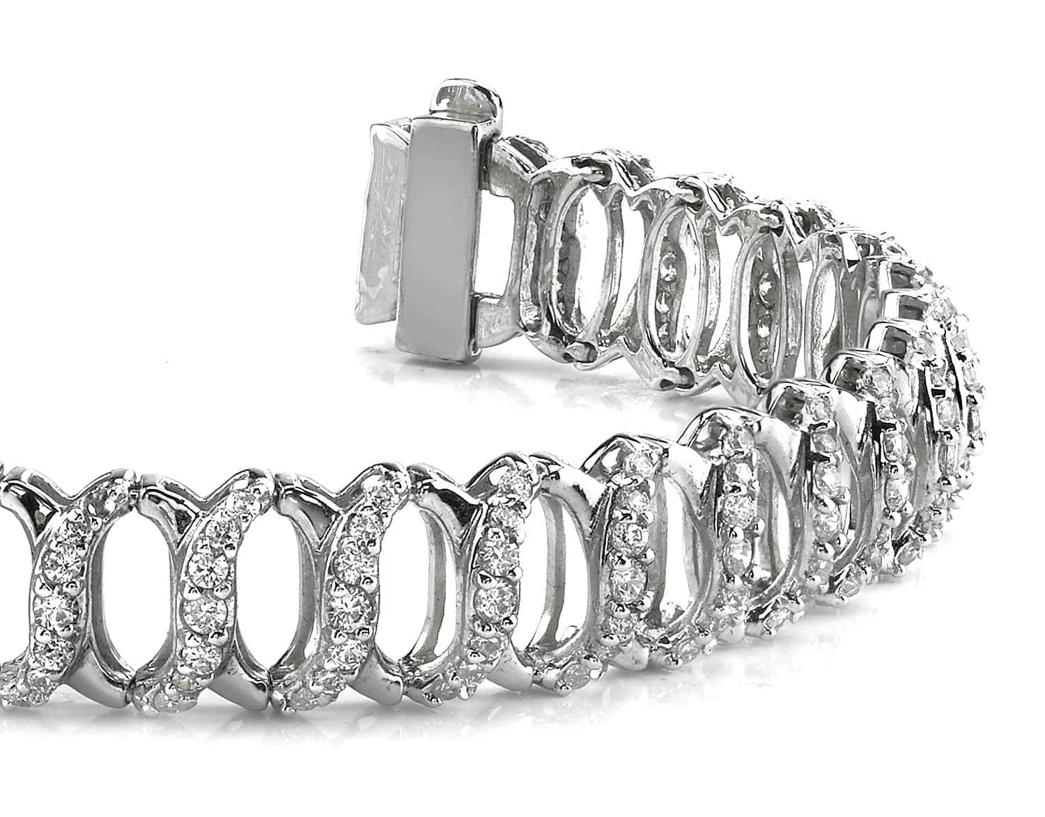 Intertwined Lab-Grown Diamond Bracelet with 5.01 ct.(finished) 1.5mm, 1.75mm, 2mm