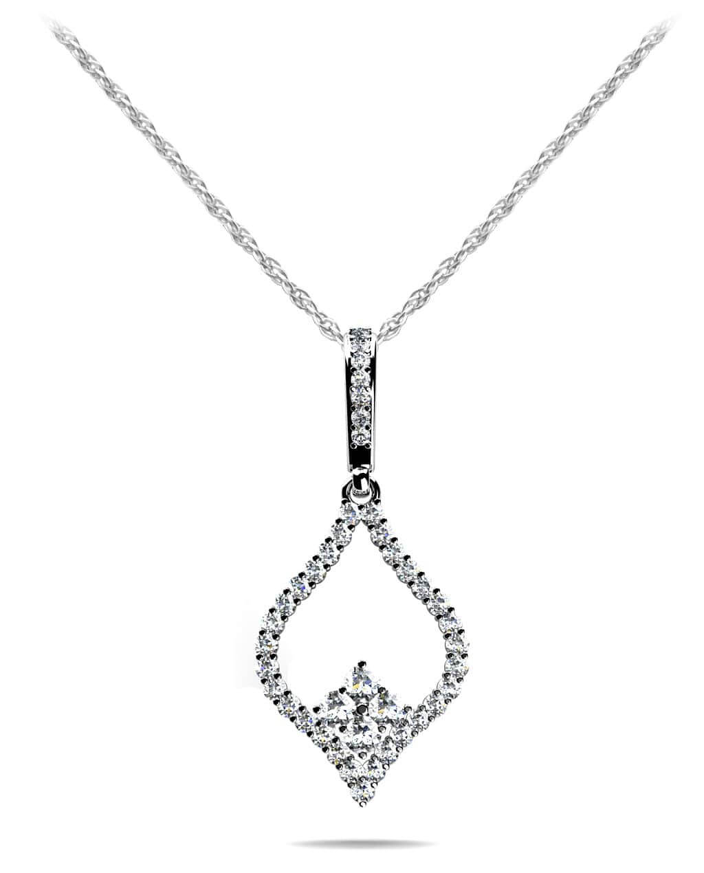 Inverted Heart Lab-Grown Diamond Pendant with 0.37 ct.(finished) 1.2mm, 1.6mm