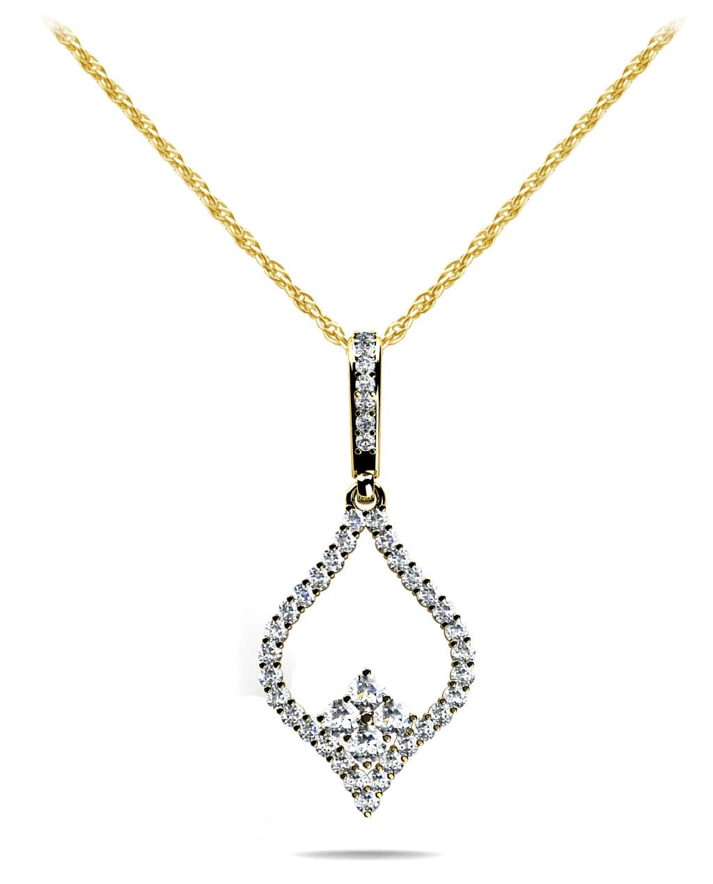 Inverted Heart Lab-Grown Diamond Pendant with 0.37 ct.(finished) 1.2mm, 1.6mm - Image 2