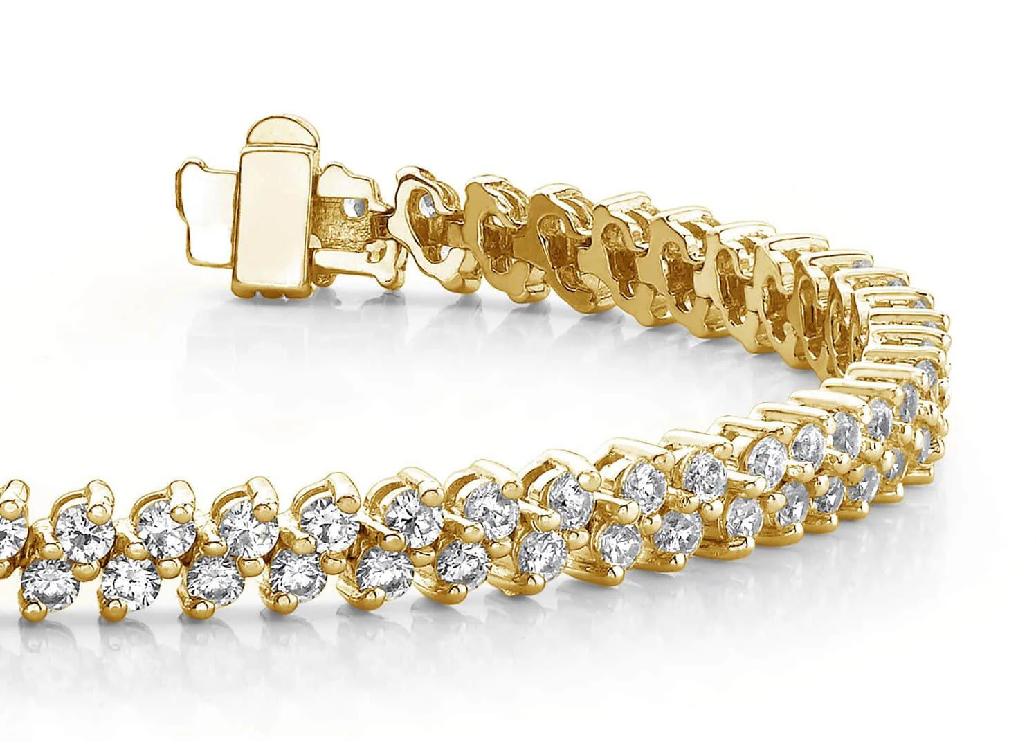 Italic Diamond Tennis Diamond Bracelet with 3.96 ct.(finished) 2mm - Image 2