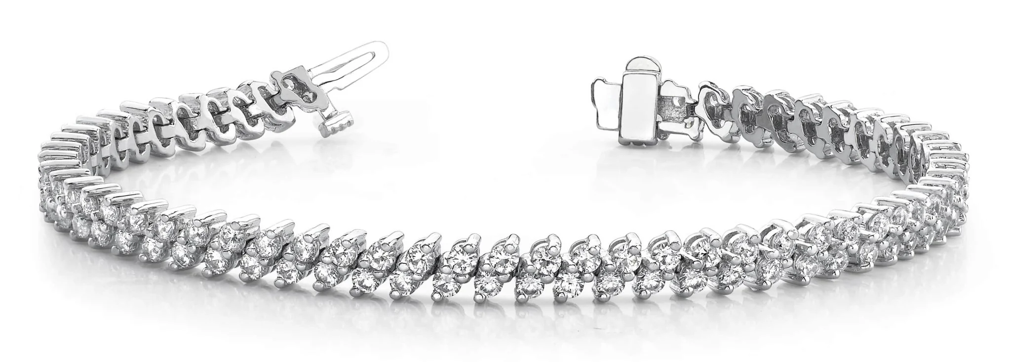 Italic Diamond Tennis Diamond Bracelet with 3.96 ct.(finished) 2mm - Image 4