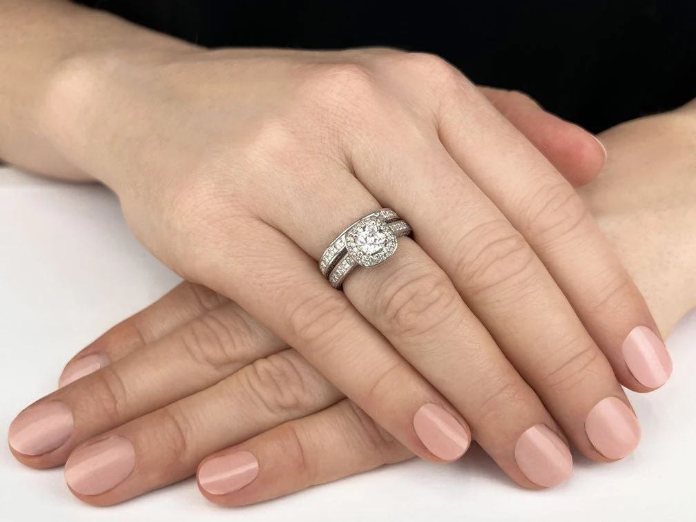 Journey Diamond Double Frame Lab-Grown Diamond Bridal Set with 2.44 ct. (0.50 ct. center diamond) - Image 3
