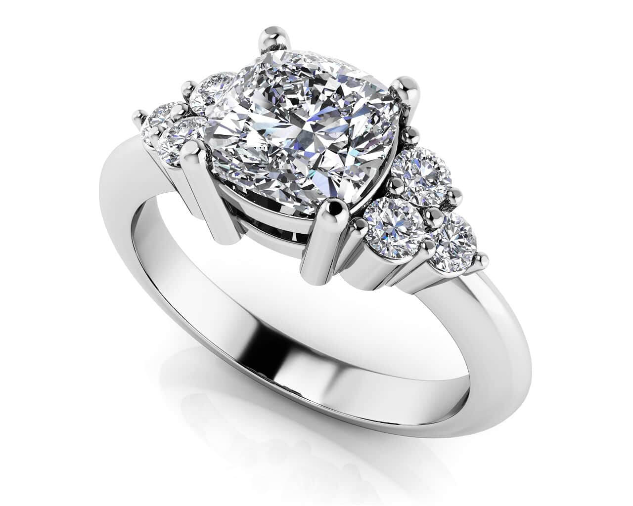 Lasting Impression Cushion Lab-Grown Diamond Engagement Ring with 1.21 ct. (1.00 ct. center diamond)