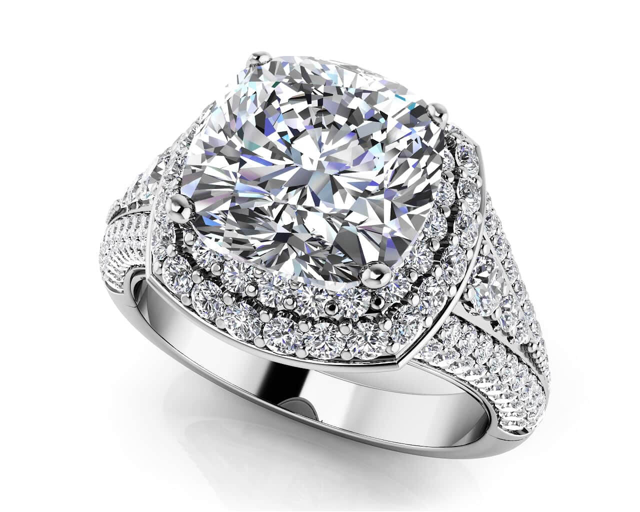 Lasting Legacy Cushion Cut Stone Shape Diamond Engagement Ring with 2.52 ct. (1.50 ct. center diamond)