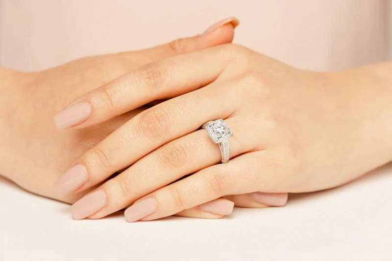 Legacy Diamond Frame Vintage Style Diamond Engagement Ring with 1.19 ct. (0.50 ct. center diamond) - Image 3