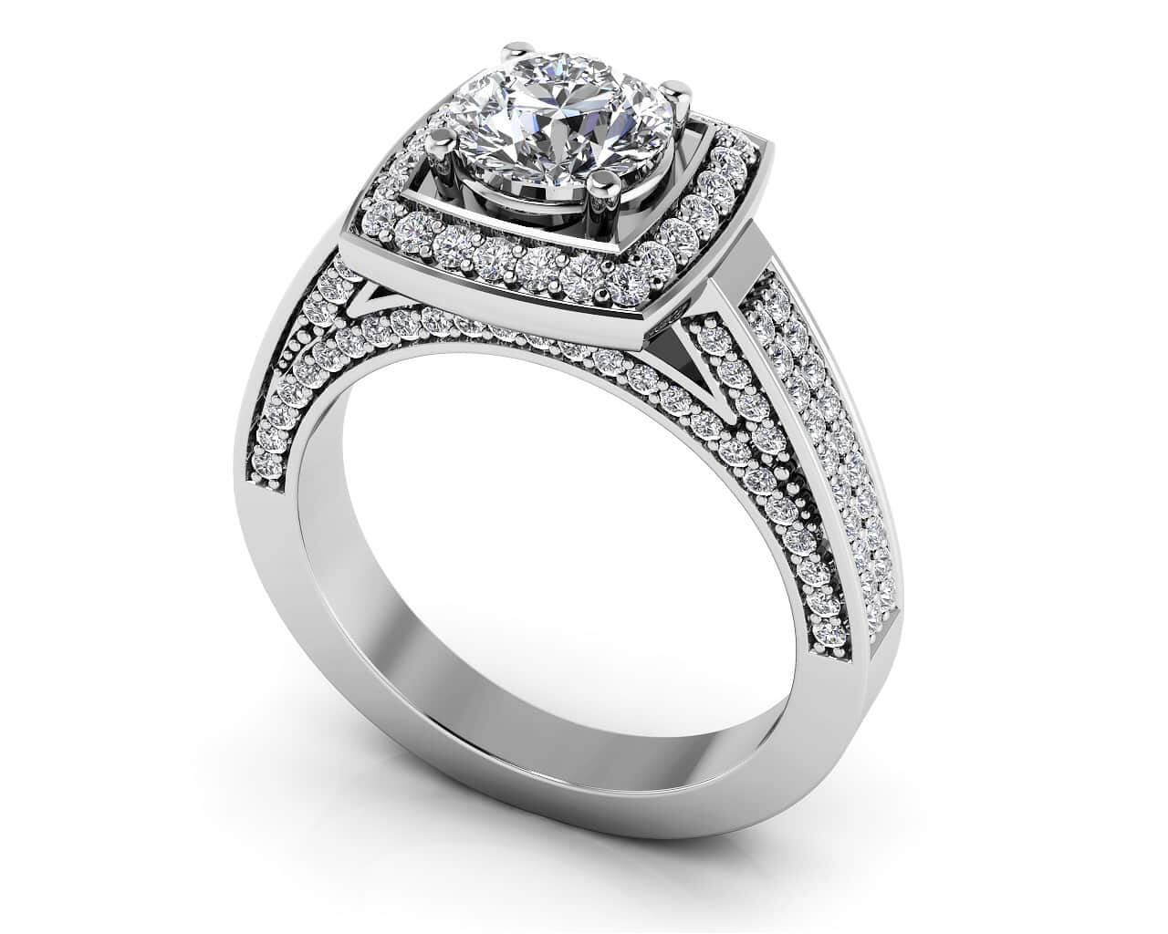 Legacy Diamond Frame Vintage Style Diamond Engagement Ring with 1.44 ct. (0.75 ct. center diamond)