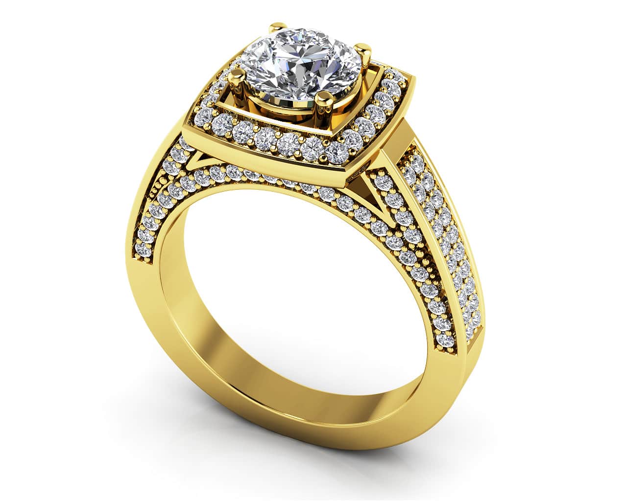 Legacy Diamond Frame Vintage Style Diamond Engagement Ring with 1.74 ct. (1.00 ct. center diamond) - Image 2