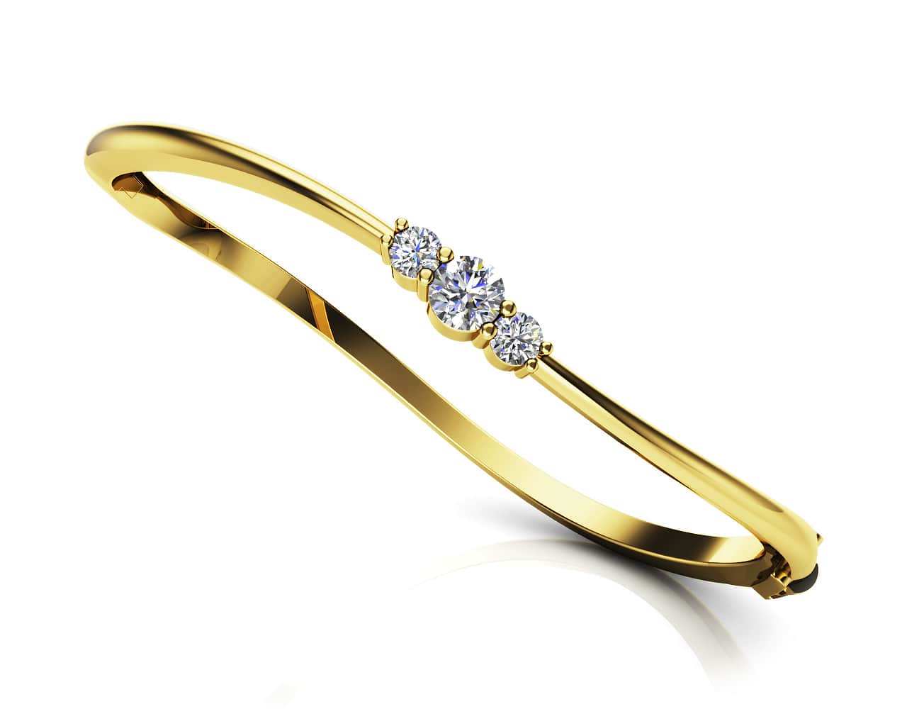 Legendary Curved Diamond Bangle with 1.00 ct.(finished) 4mm, 5mm - Image 2