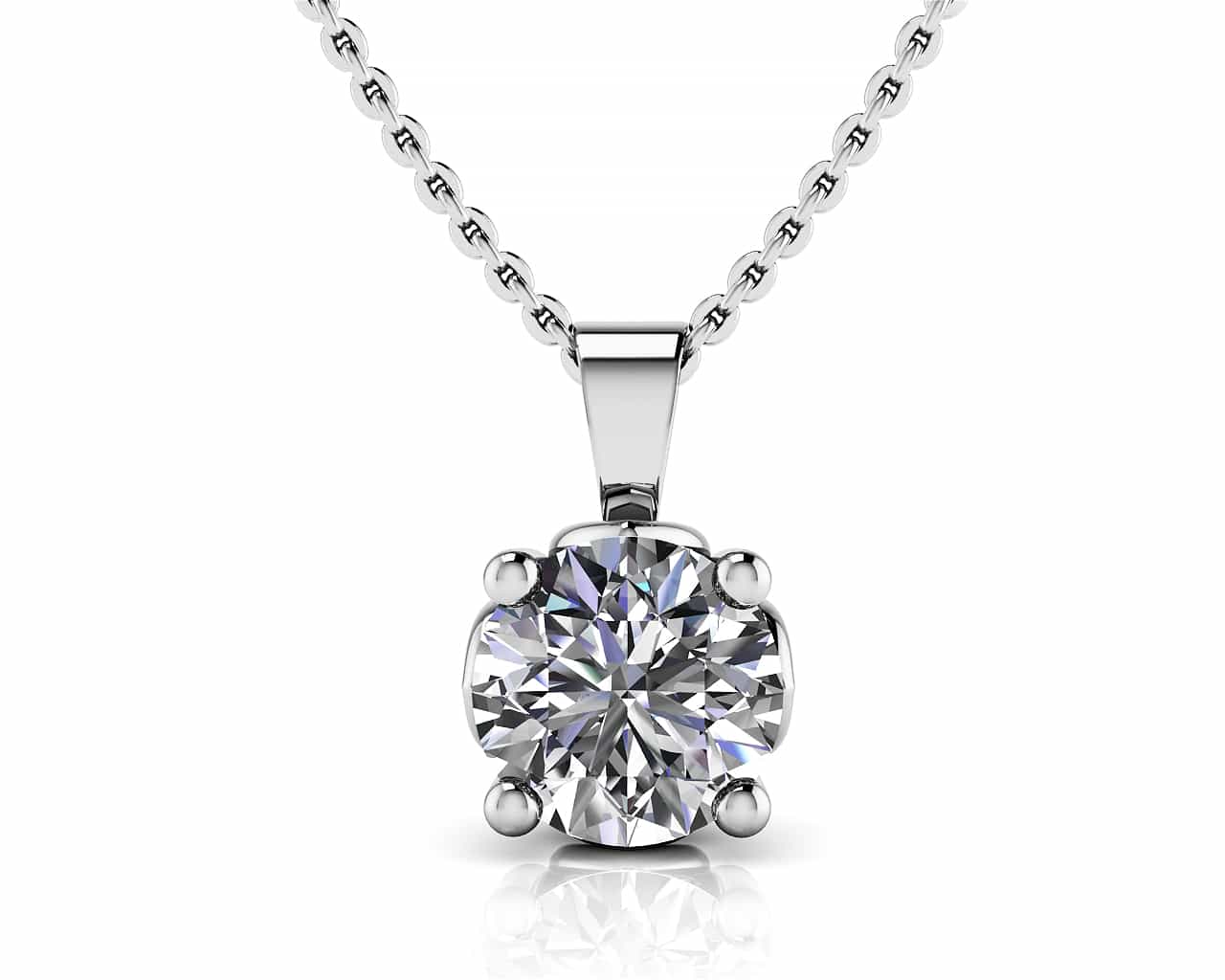 Lotus Flower Lab-Grown Diamond Pendant with 0.25 ct.(finished) 4mm