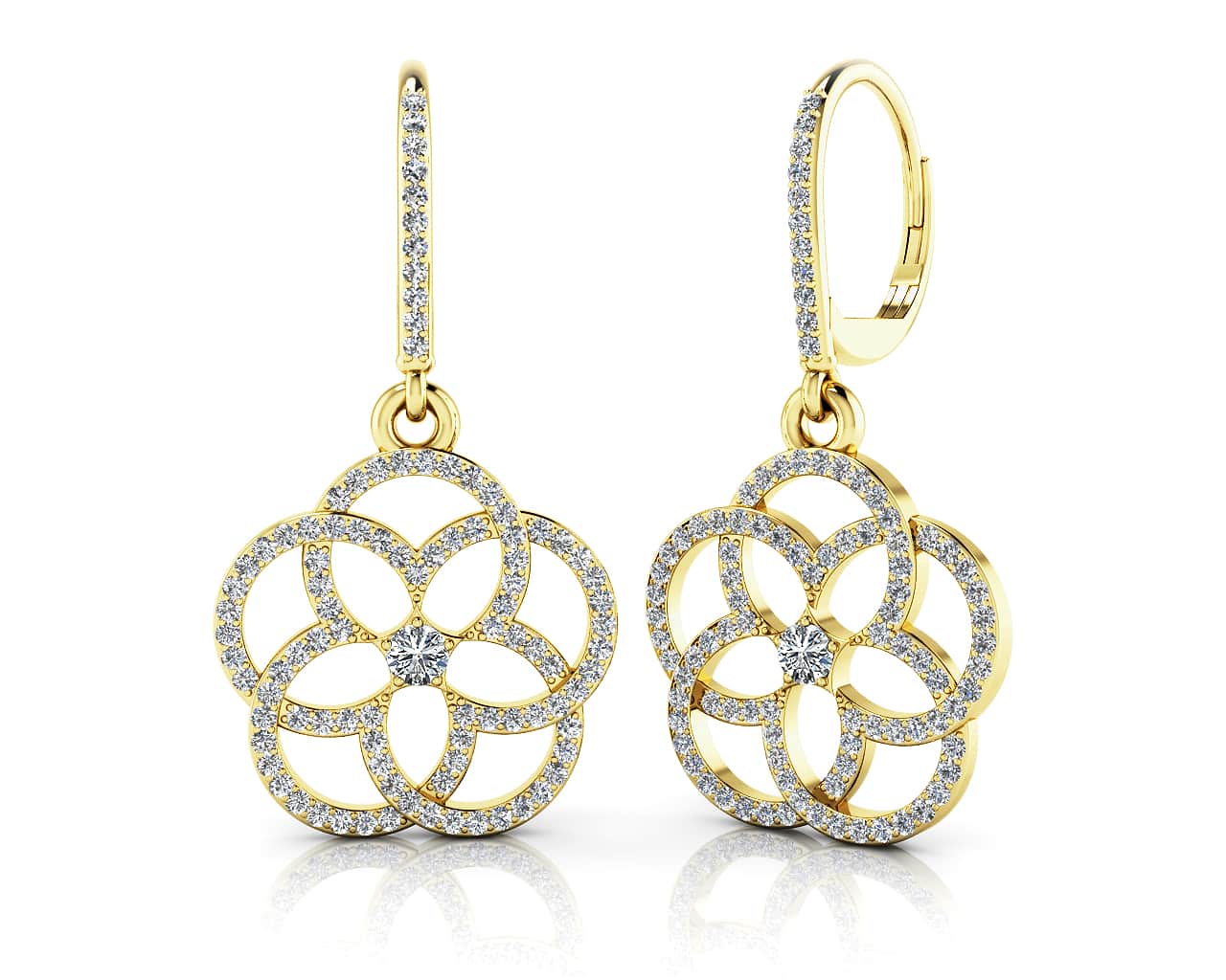 Love Blossom Lab-Grown Diamond Earrings with 1.11 ct.(finished) 1mm, 2.7mm - Image 2