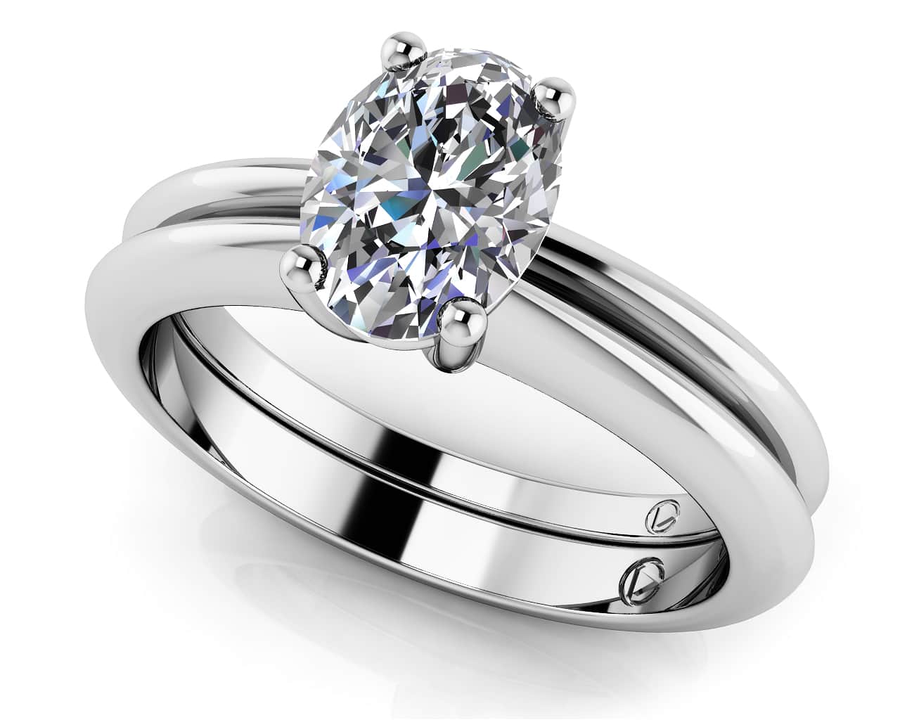 Love With No Limits Oval Solitaire Bridal Set Diamond with 1.60 ct.(finished) 8x6mm