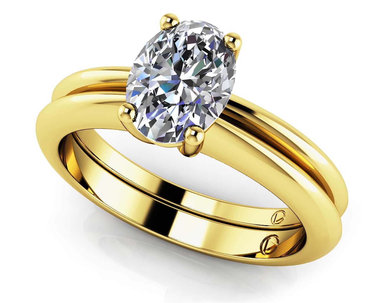 Love With No Limits Oval Solitaire Bridal Set Diamond with 1.60 ct.(finished) 8x6mm - Image 2