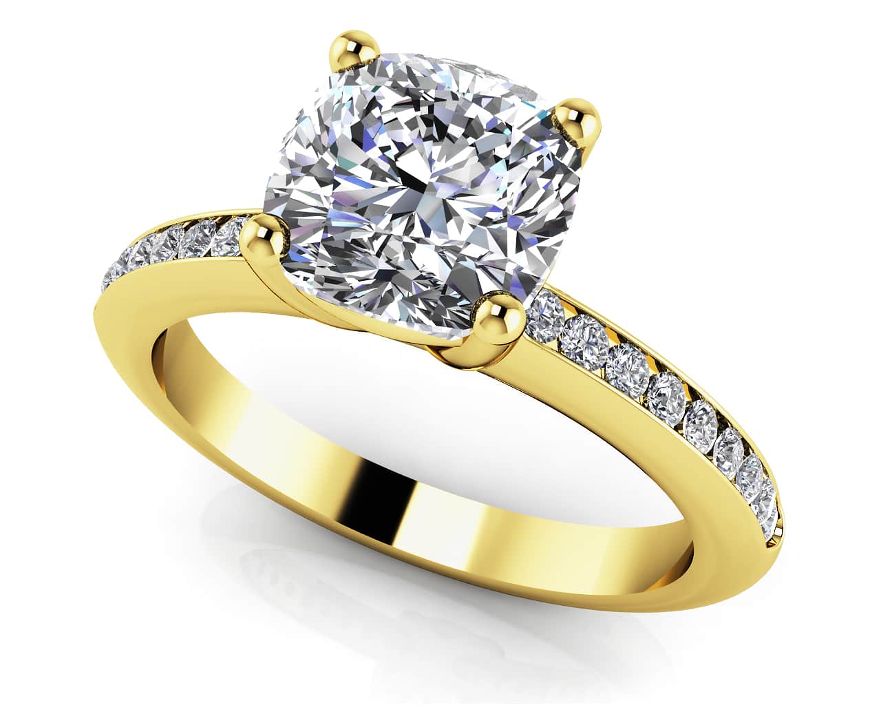 Lovely Cushion Cut Diamond Engagement Ring with 0.71 ct. (0.50 ct. center diamond) - Image 2