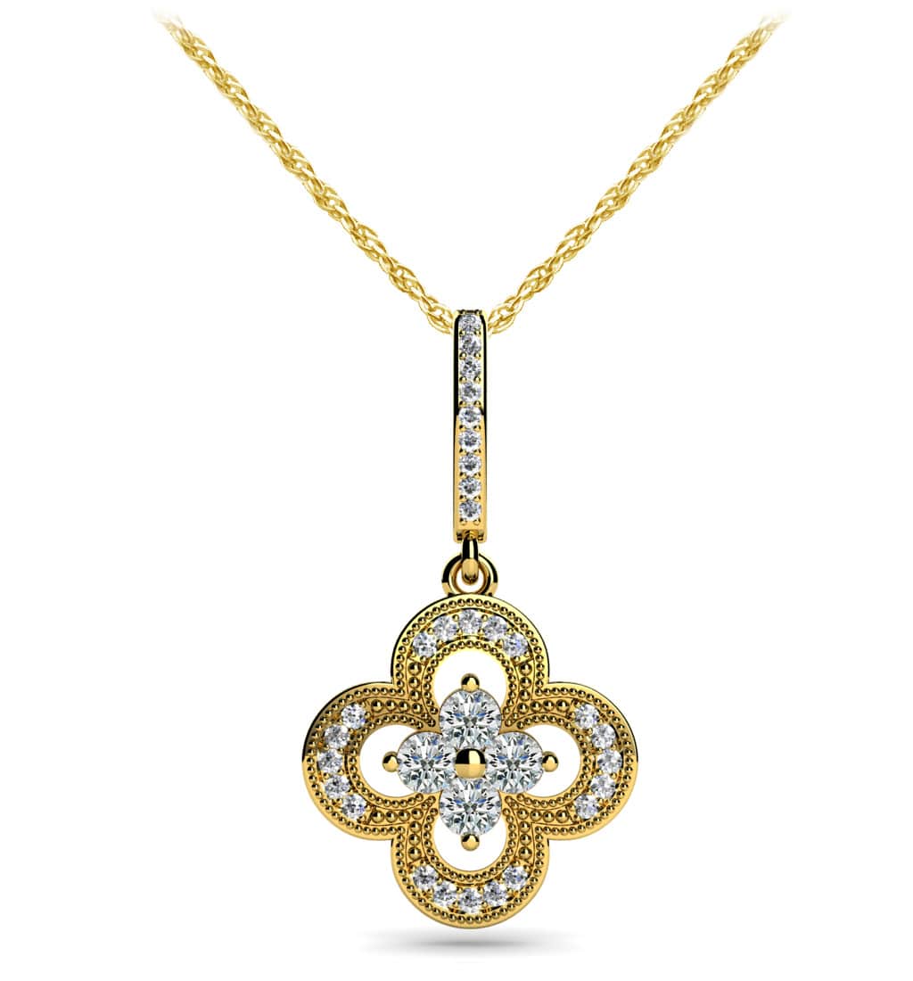 Lucky Four Lab-Grown Diamond Pendant with 0.74 ct.(finished) 1.2mm, 3.25mm - Image 2