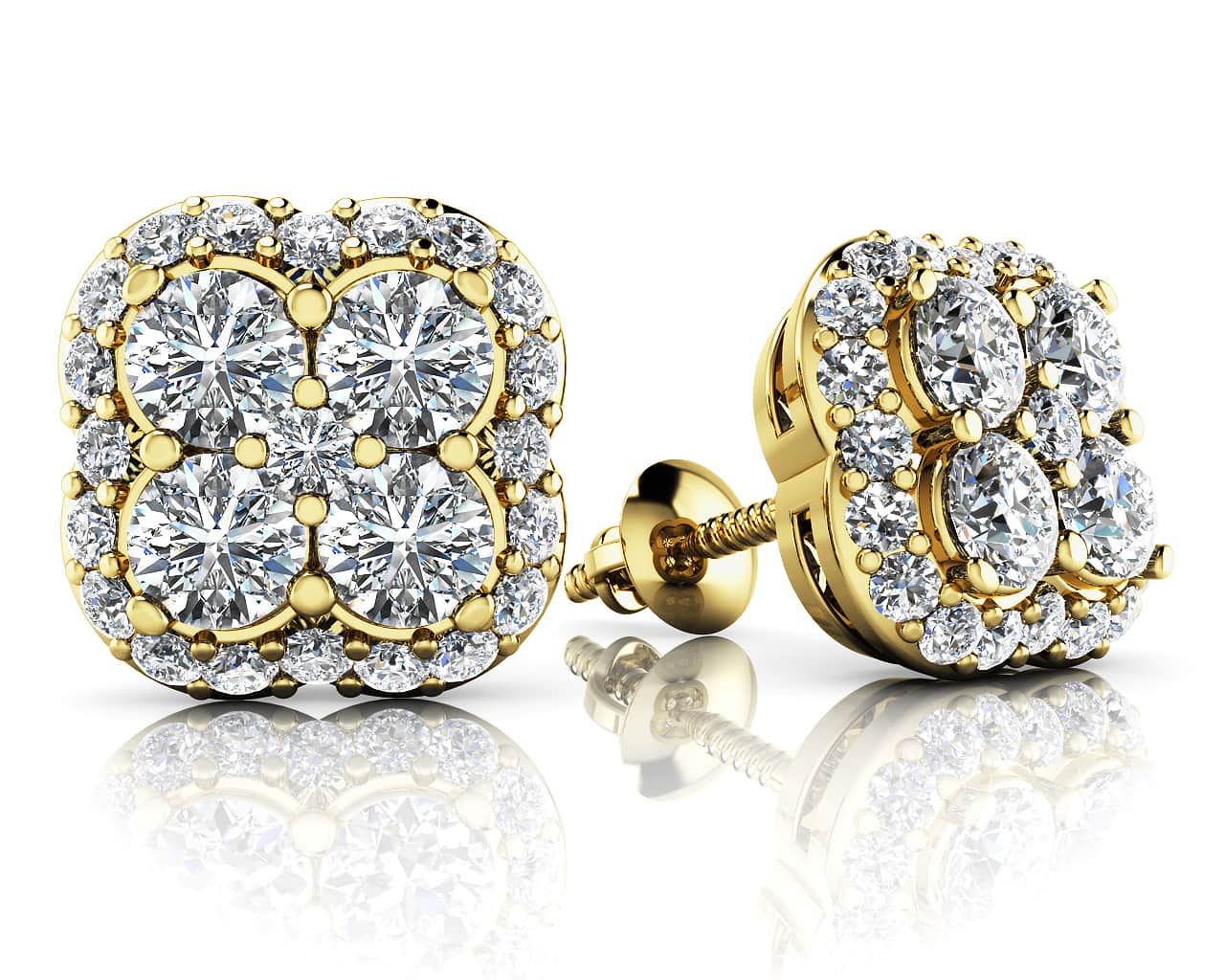 Lucky In Love Designer Stud Diamond Earrings with 1.03 ct.(finished) 1mm, 2.9mm - Image 2