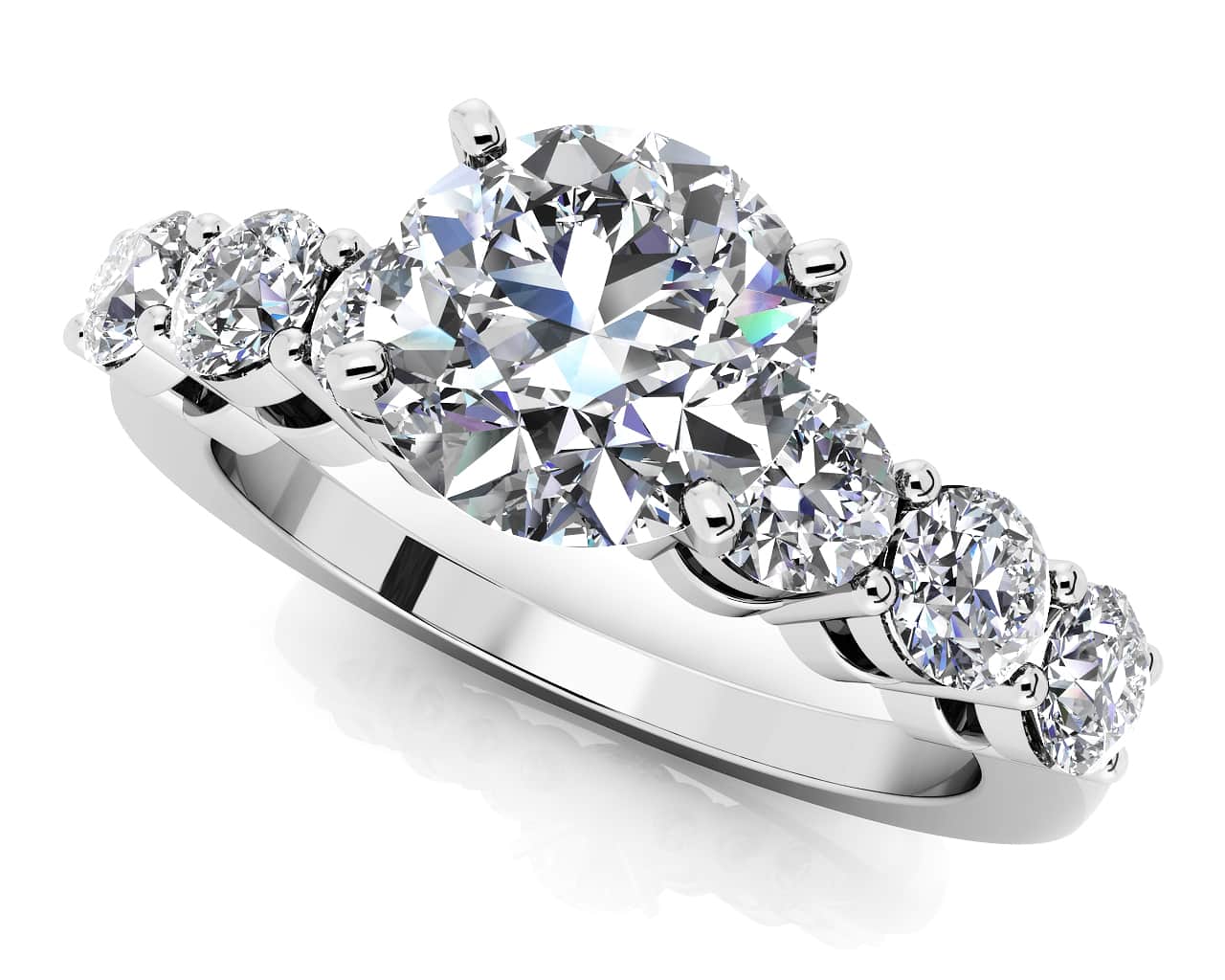Lucky Number 7 Lab-Grown Diamond Engagement Ring with 1.38 ct. (0.75 ct. center diamond)