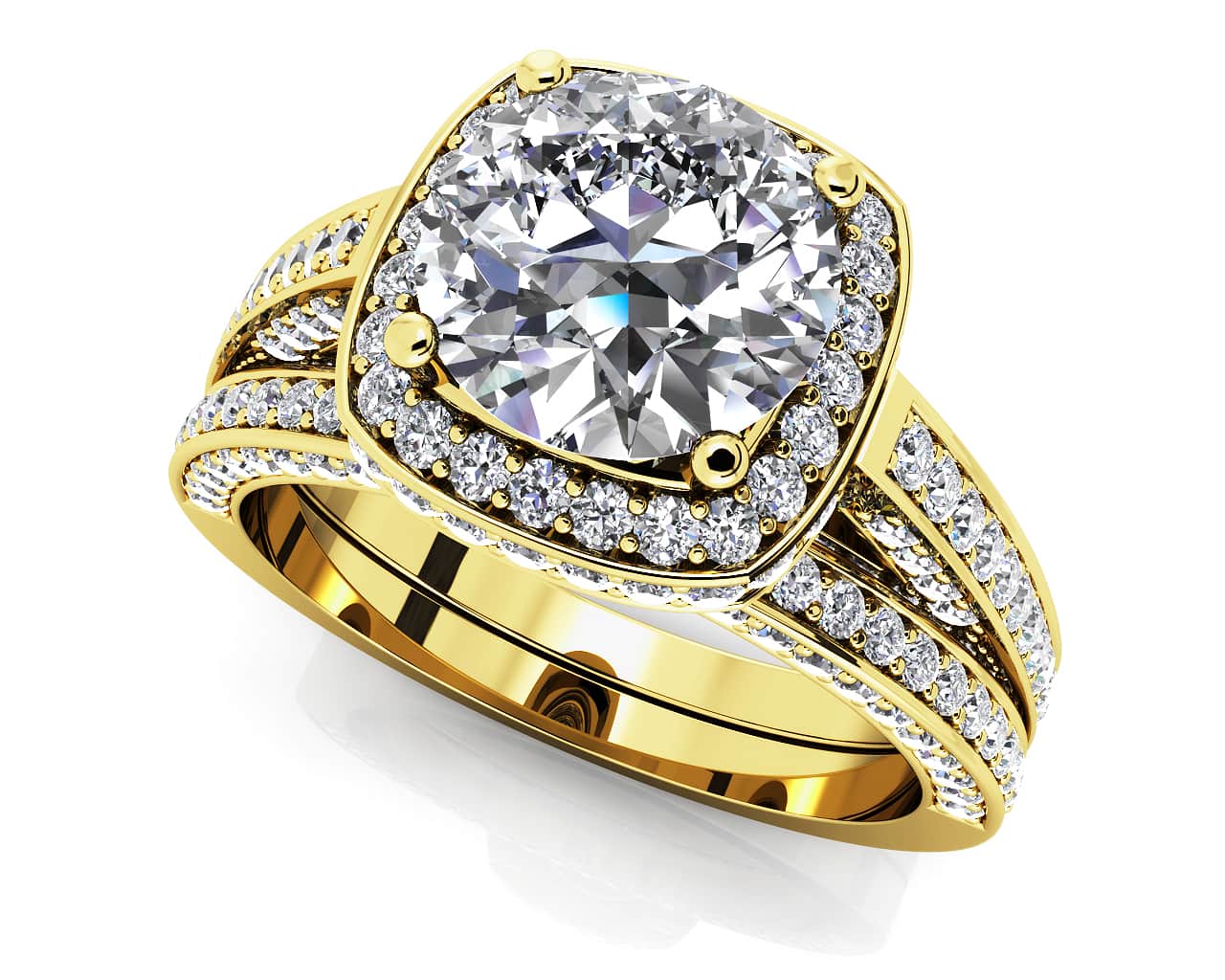 Luminous Diamond Bridal Set Diamond  with 2.40 ct. (1.25 ct. center diamond) - Image 2