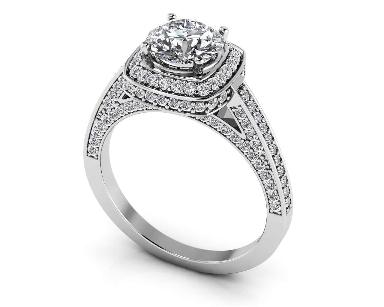 Luminous Lab-Grown Diamond Engagement Ring with 1.13 ct. (0.50 ct. center diamond)