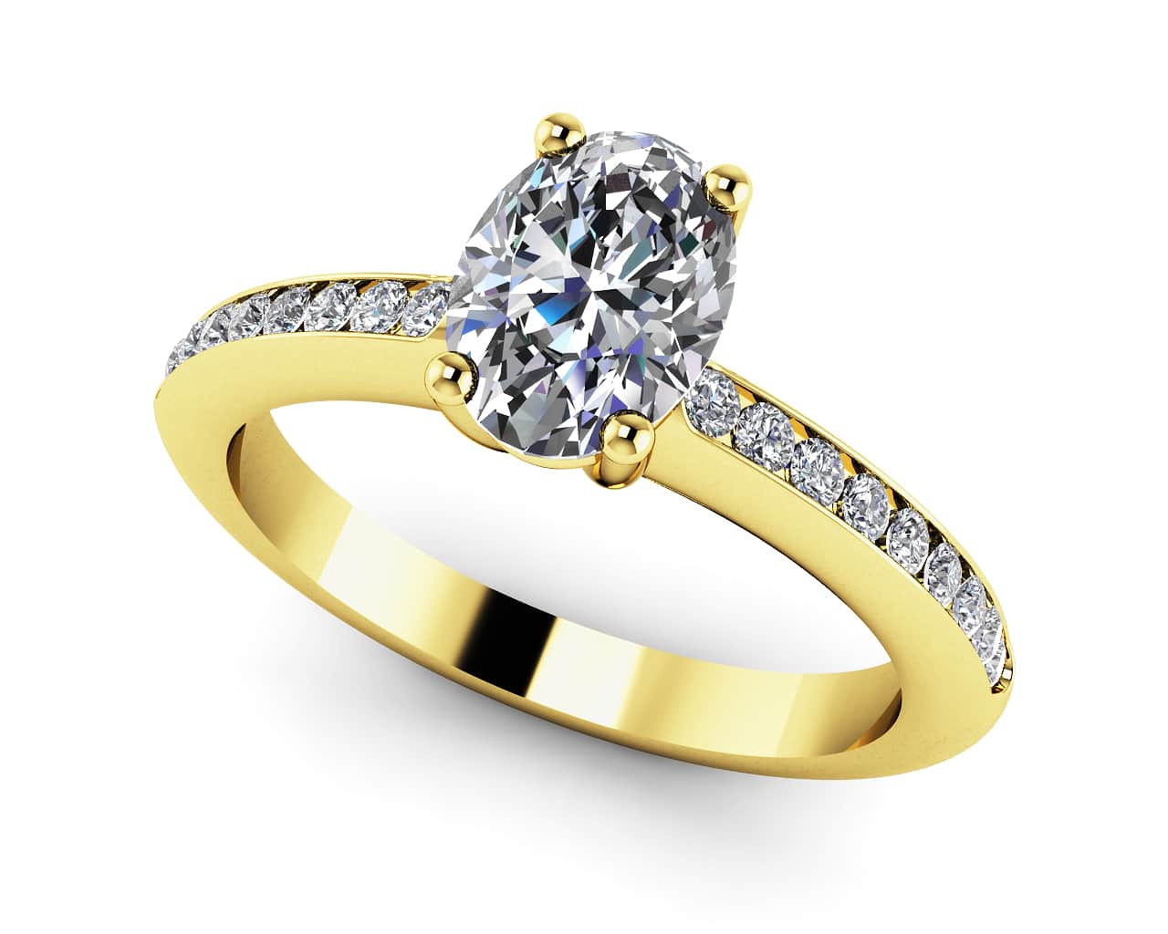 Luminous Oval Lab-Grown Diamond Engagement Ring with 0.81 ct. (0.60 ct. center diamond) - Image 2
