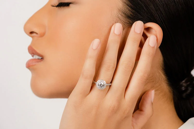 Luxurious Double Halo Diamond Engagement Ring with 1.77 ct. (1.25 ct. center diamond) - Image 4