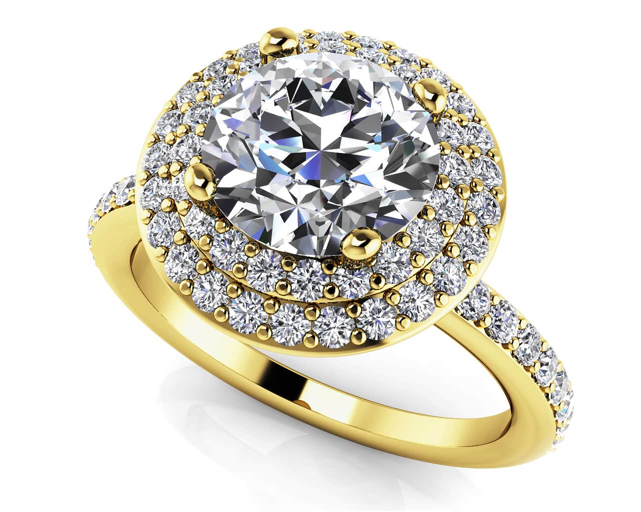 Luxurious Double Halo Lab-Grown Diamond Engagement Ring with 2.56 ct. (2.00 ct. center diamond) - Image 2