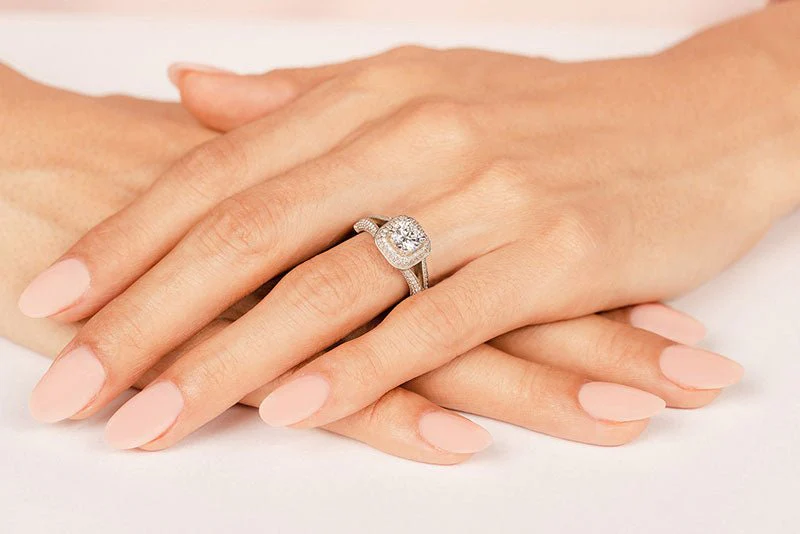 Luxurious Split Shank Halo Lab-Grown Diamond Engagement Ring with 2.74 ct. (2.00 ct. center diamond) - Image 3