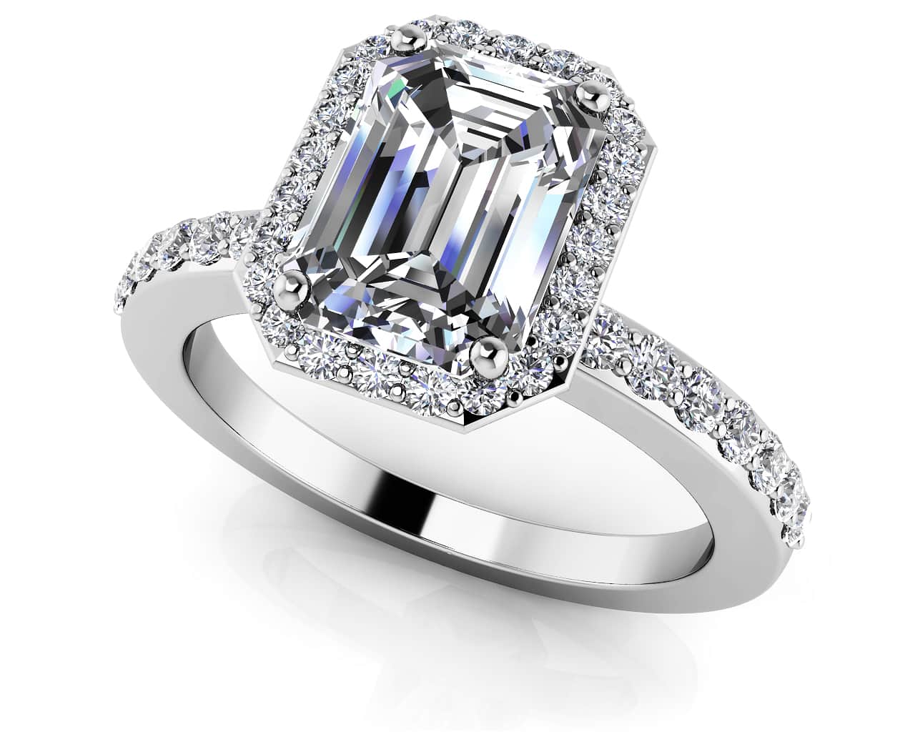 Magical Emerald Cut Lab-Grown Diamond Engagement Ring with 1.33 ct. (1.00 ct. center diamond)