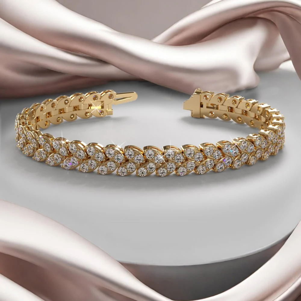 Marquise Illusion Diamond Tennis Diamond Bracelet with 5.28 ct.(finished) 2mm - Image 4