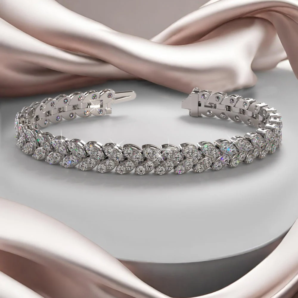 Marquise Illusion Diamond Tennis Diamond Bracelet with 8.16 ct.(finished) 2.5mm - Image 3
