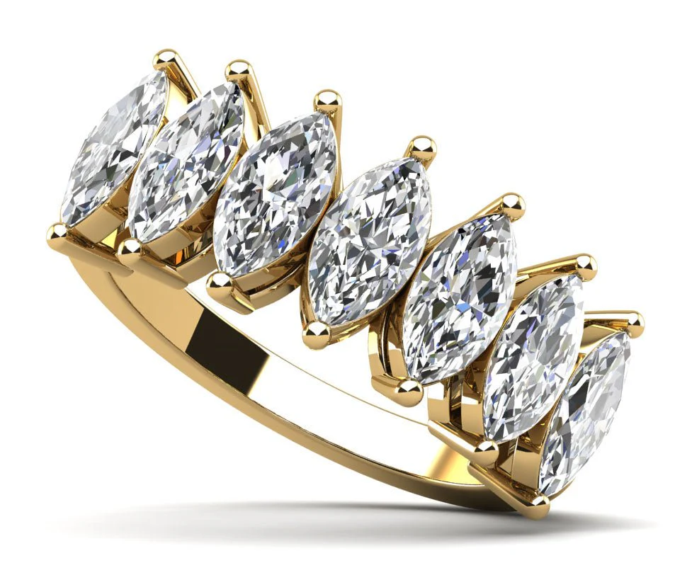 Marquise Shape Lab-Grown Diamond Anniversary Ring with 1.80 ct.(finished) 5x3mm - Image 2