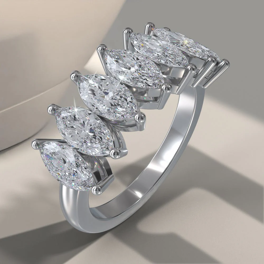 Marquise Shape Lab-Grown Diamond Anniversary Ring with 2.31 ct.(finished) 7x3.5mm - Image 3