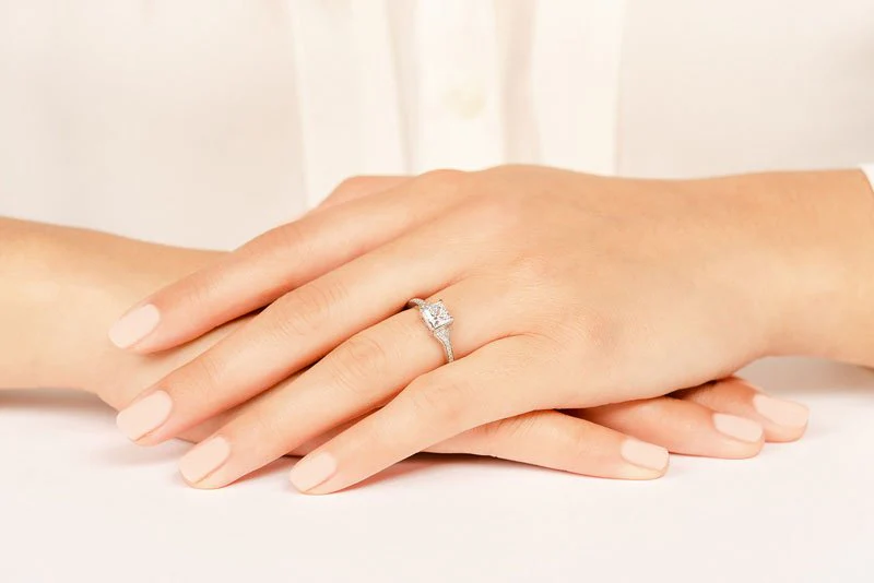 Mesmerizing Princess Lab-Grown Diamond Engagement Ring with 0.65 ct. (0.50 ct. center diamond) - Image 5