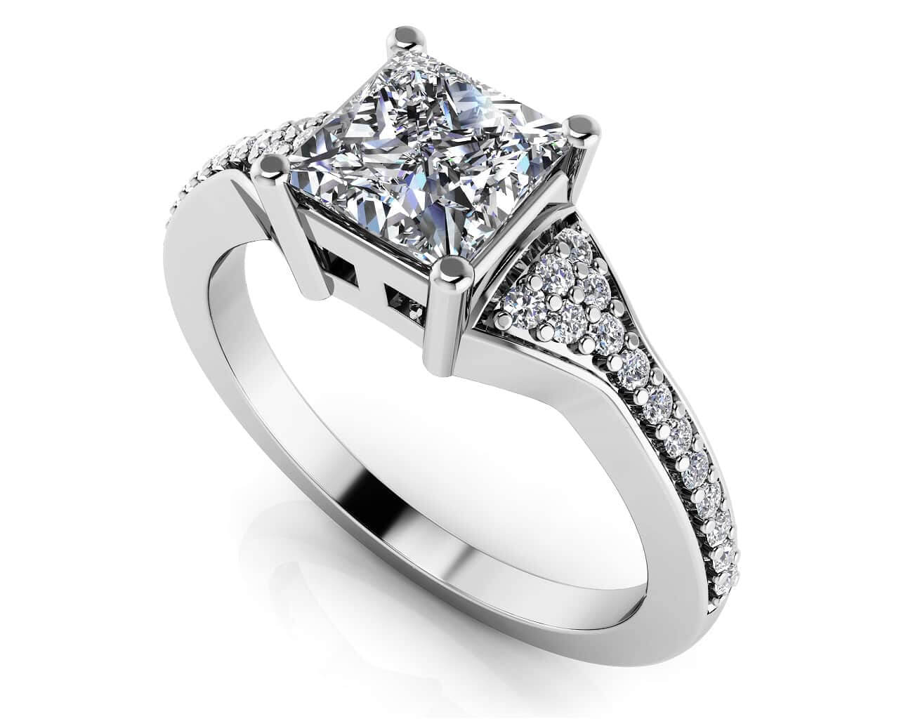 Mesmerizing Princess Lab-Grown Diamond Engagement Ring with 1.39 ct. (1.25 ct. center diamond)