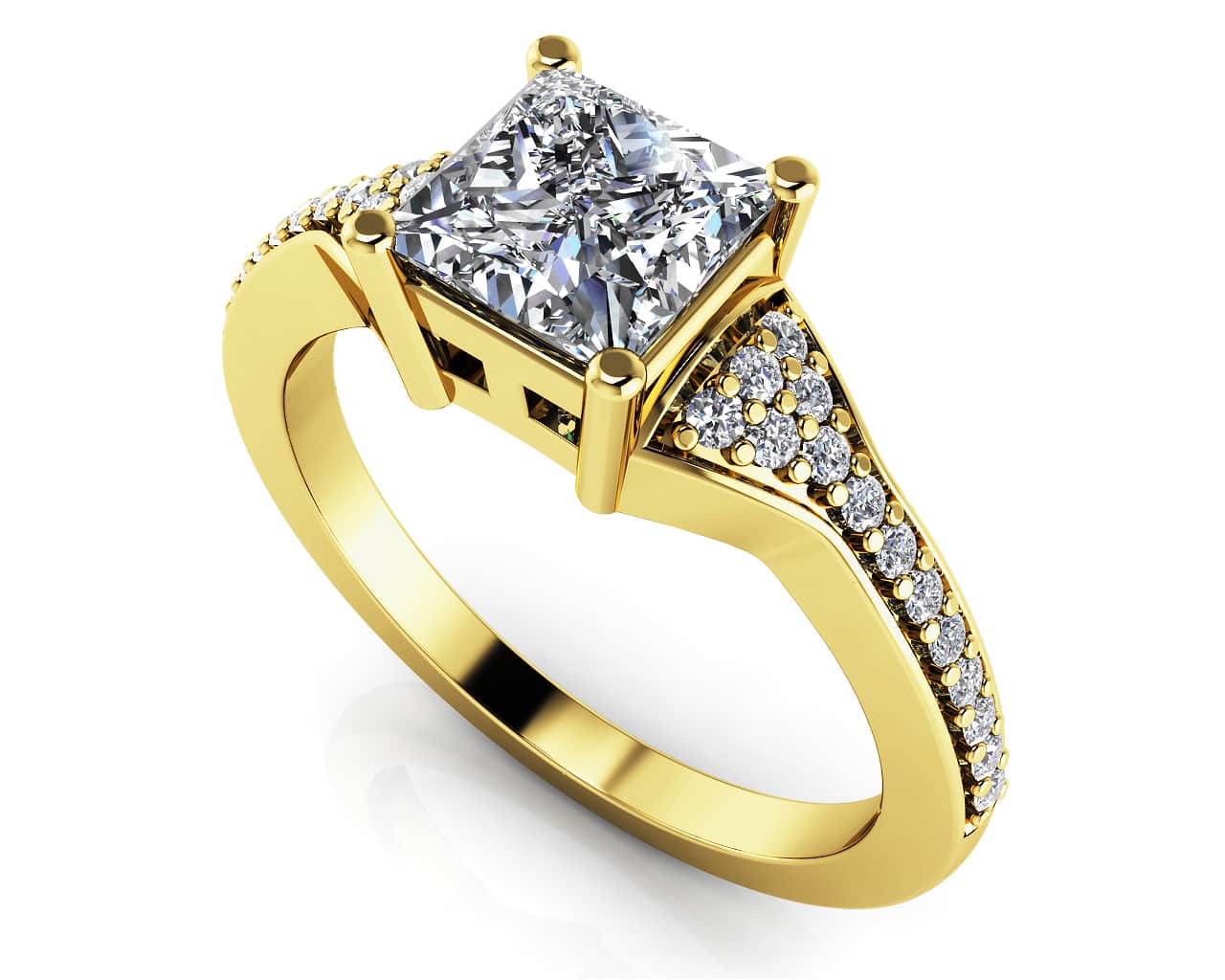 Mesmerizing Princess Lab-Grown Diamond Engagement Ring with 1.64 ct. (1.50 ct. center diamond) - Image 2