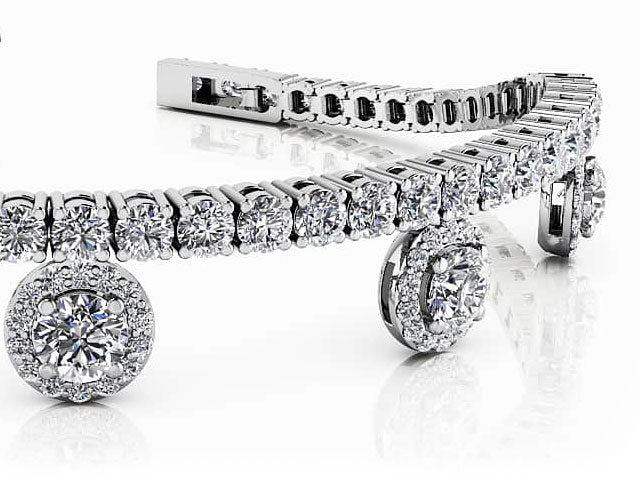 Midnight Dreams Diamond Charm Bracelet Lab-Grown Diamond with 4.35 ct.(finished) 1mm, 2.4mm, 3.7mm