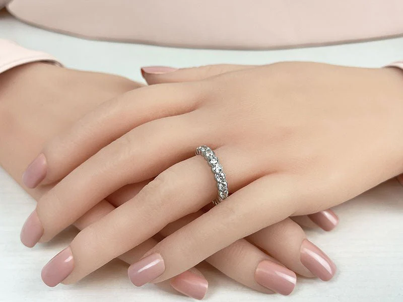 Milgrain Brilliant Cut Diamond Eternity Band Diamond  with 1.50 ct.(finished) 2.5mm - Image 3