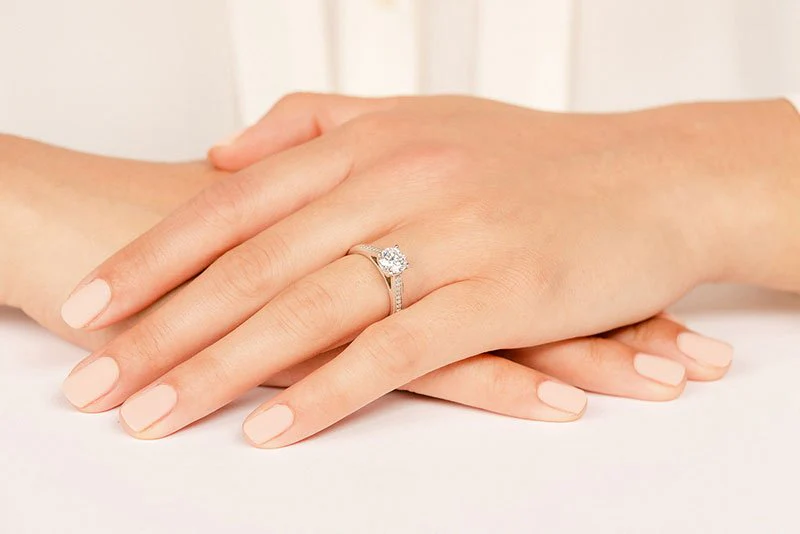 Milgrain Detailed Diamond Engagement Ring with 1.65 ct. (1.50 ct. center diamond) - Image 3