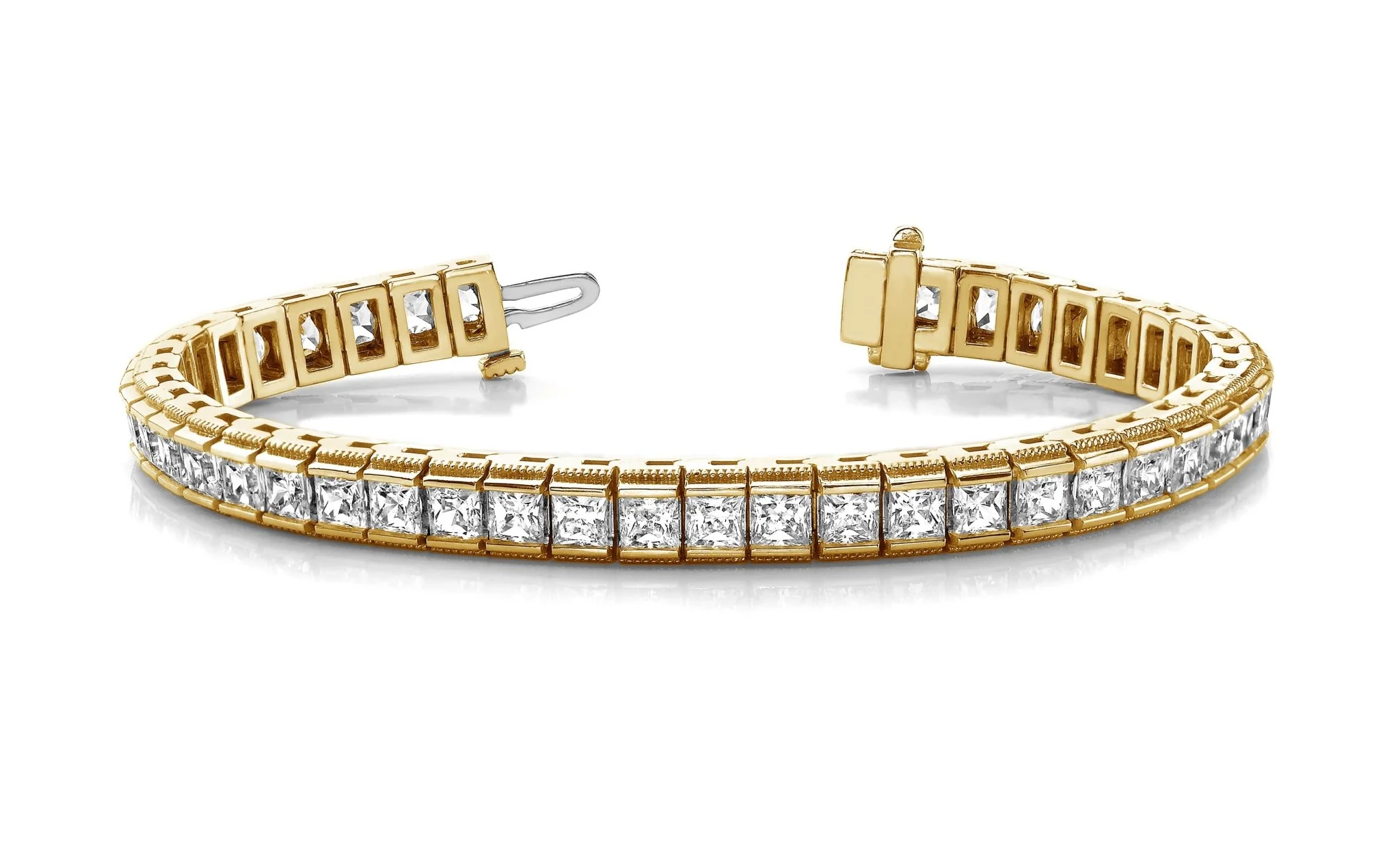 Milgrain Edge Diamond Bracelet with 13.55 ct.(finished) 3.7mm - Image 5
