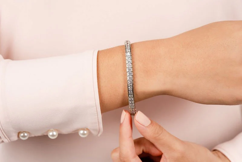 Milgrain Edge Diamond Bracelet with 7.08 ct.(finished) 2.7mm - Image 3